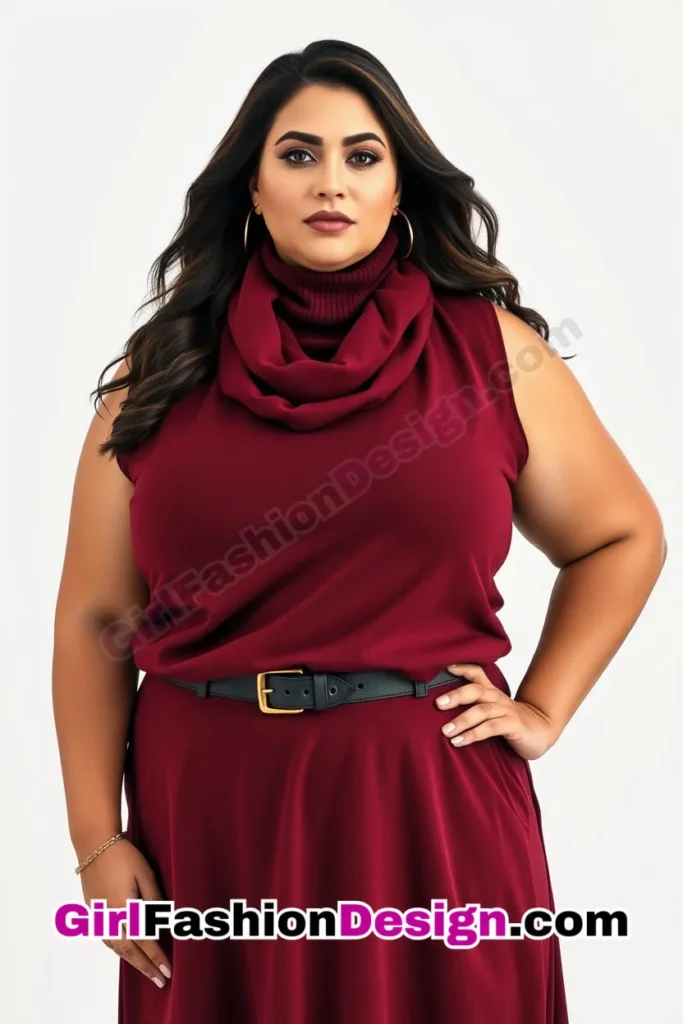 10. Layered Turtleneck Under a Sleeveless Dress - 25 Trending Plus-Size Corporate Outfits You Need to Try (1).jpg