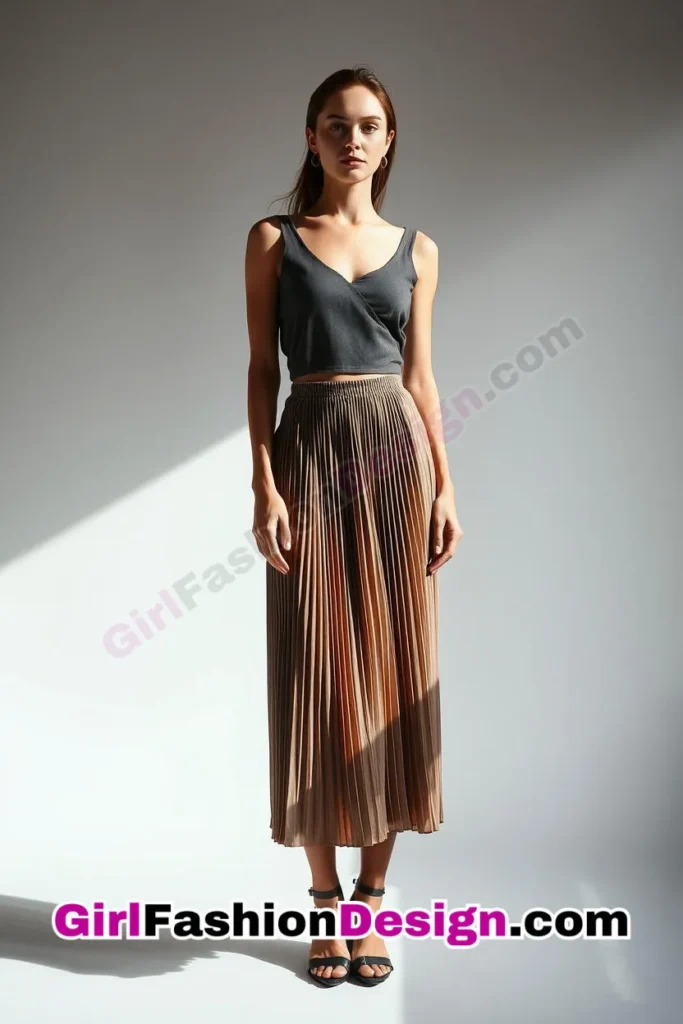 10. Pleated Midi Skirt & Structured Top - 25 Trendsetting Corporate Outfits for the Modern Professional Women (2).jpg