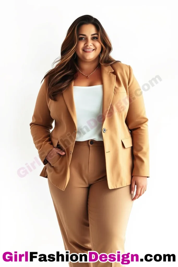 10. Tailored Bamboo Blazer with Relaxed Fit Pants - 21 Best Plus-Size Office Outfits for Summer Stay Stylish Comfortable in Business Casual (1).jpg