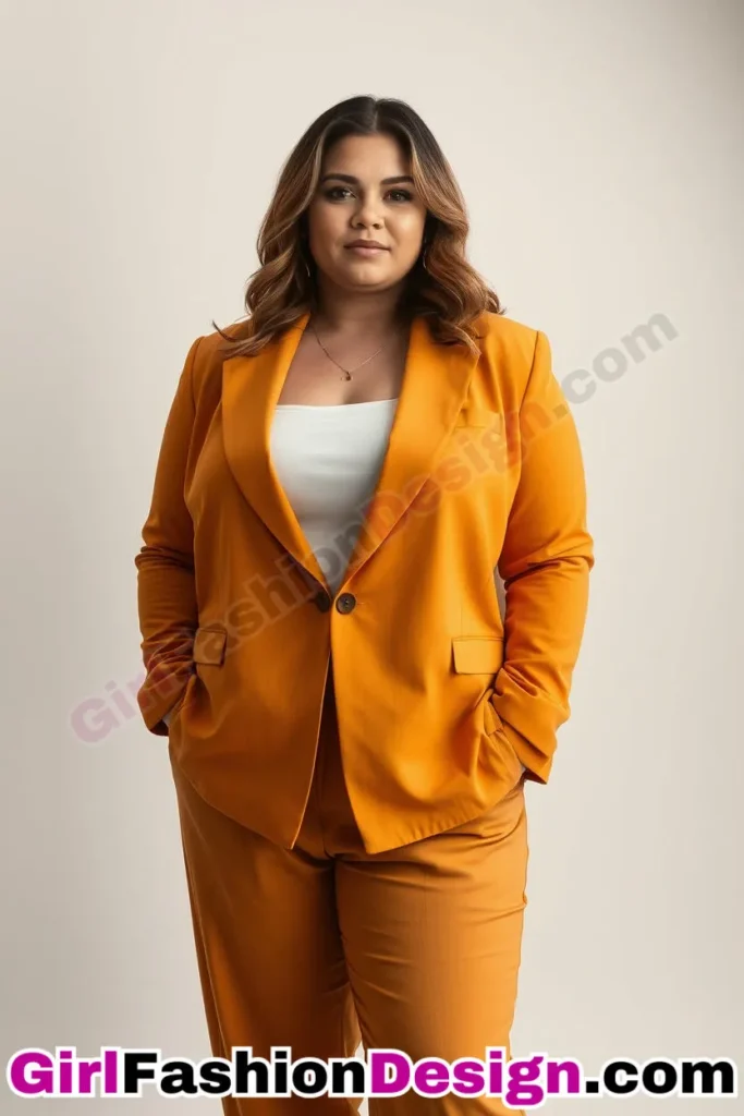 10. Tailored Bamboo Blazer with Relaxed Fit Pants - 21 Best Plus-Size Office Outfits for Summer Stay Stylish Comfortable in Business Casual (3).jpg