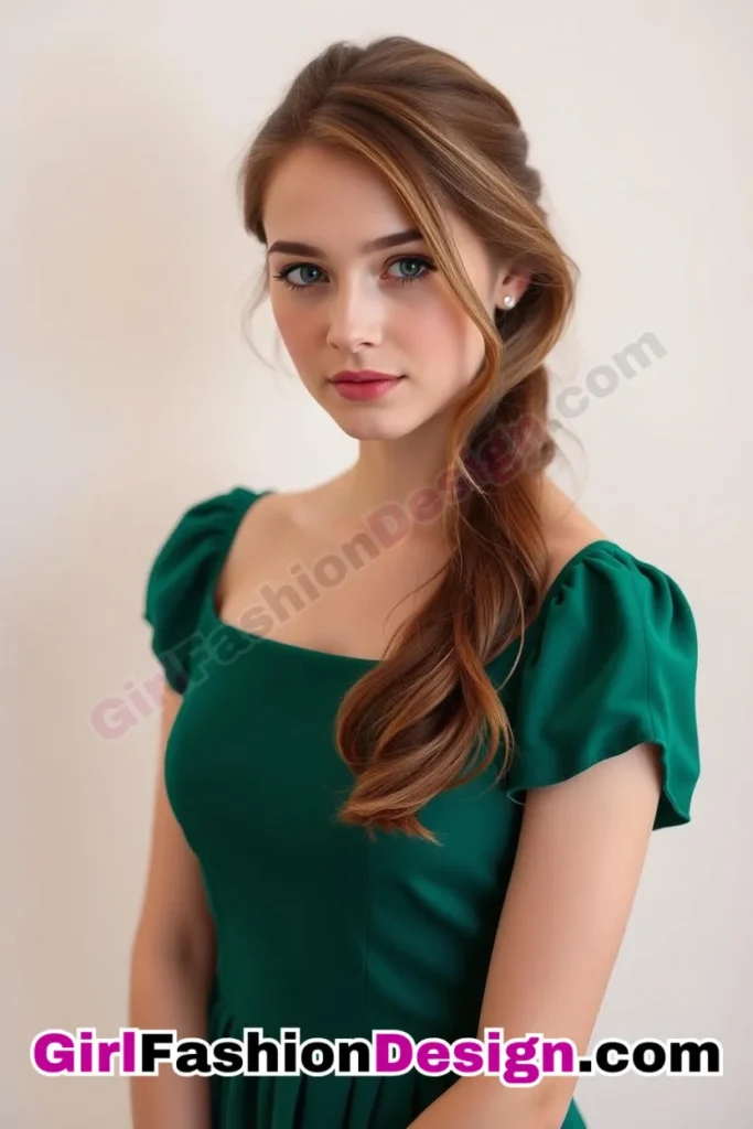 11. Cap-Sleeve Embellished Bodice - What to Wear to Look Fabulous 21 Top Emerald Green Dresses for Evening Events (3).jpg