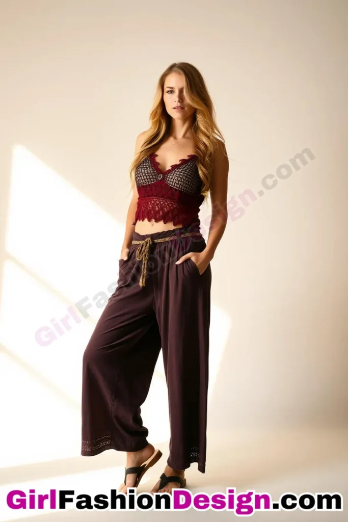 11. Dreamy Boho Crochet Crop Tops + Wear with flowy palazzo pants and braided flat sandals (1).jpg