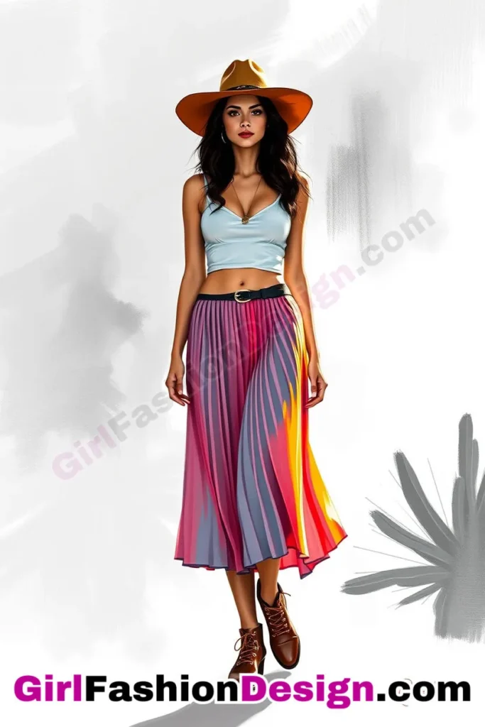 11. Pleated Midi Skirt and Crop Top Combo - What Should I Wear in Palm Springs Outfits 31 Best Palm Springs Outfits (5).jpg