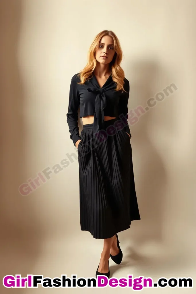 12. Crisp Collared Front-Tie Crop Tops + Choose a pleated midi skirt and ballet flats (1).jpg