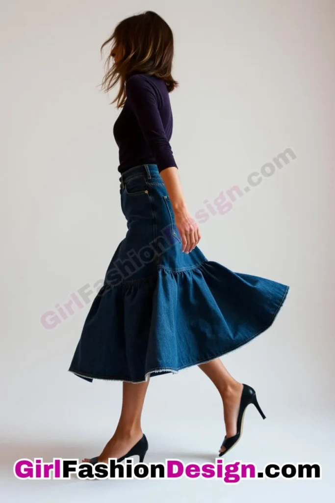 13. Double-Layered Innovation - 21 Effortlessly Cool Jean Skirt Styles for Every Occasion (4)