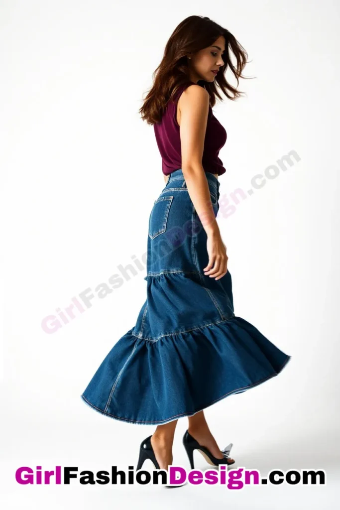 13. Double-Layered Innovation - 21 Effortlessly Cool Jean Skirt Styles for Every Occasion (5)