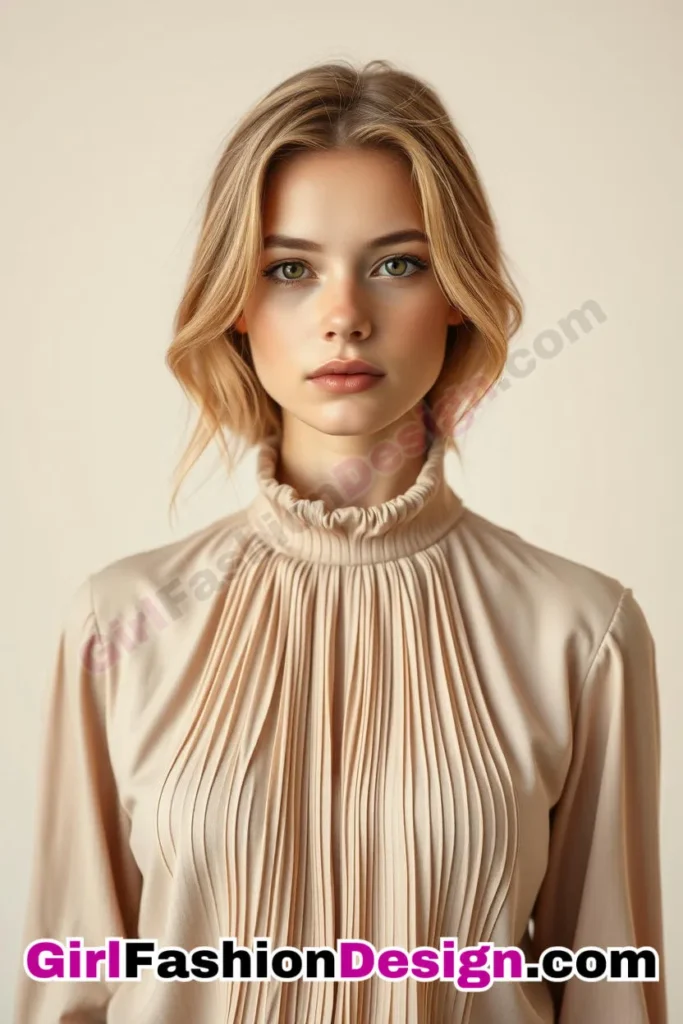 13. Pleated High-Neck Blouse A Refined Touch for Formal Events (3).jpg