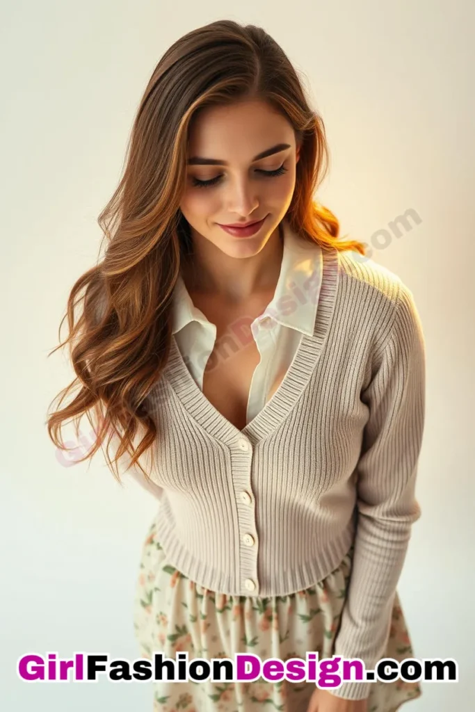 14. Collared Dress under a Cropped Pullover - 51 Top Spring School Outfits for Teen Girls Impress Your Friends with Stylish Looks (5)