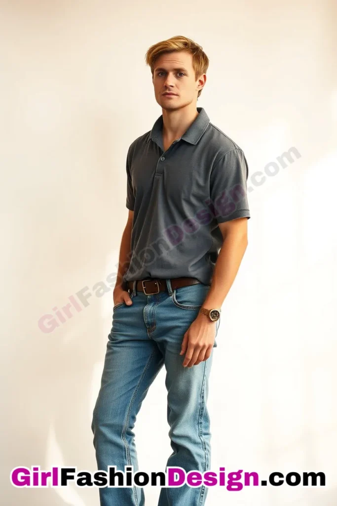 14. Lightly Faded Bootcut Jeans (Men) With Casual Polo (2).jpg