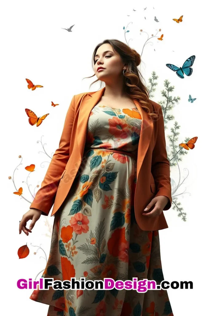 14. Mixed-Print Dress with Coordinated Blazer - 25 Trending Plus-Size Corporate Outfits You Need to Try (4).jpg