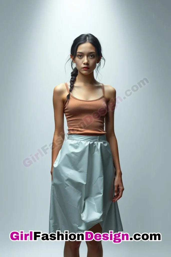 15. Satin Skirt & Basic Tank - 25 Best Trendy Spring School Outfits for Teen Girls Dress to Impress This Season (3).jpg