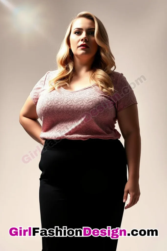 15. Soft Pink Lace Top with Black High-Waisted Pants For Plus Size Luxury Office Wear (2).jpg