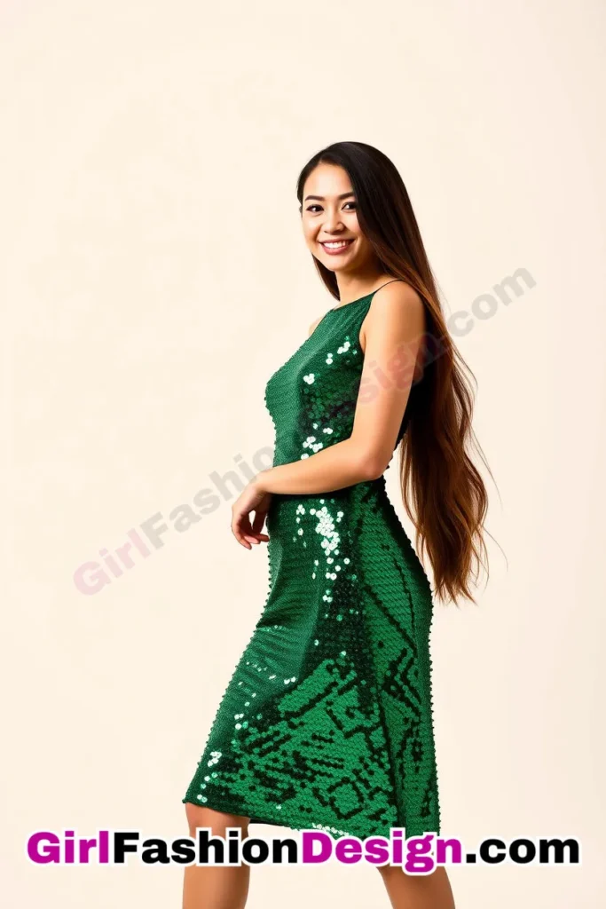 18. Fully Sequined Midi Dress - What to Wear to Look Fabulous 21 Top Emerald Green Dresses for Evening Events (2).jpg