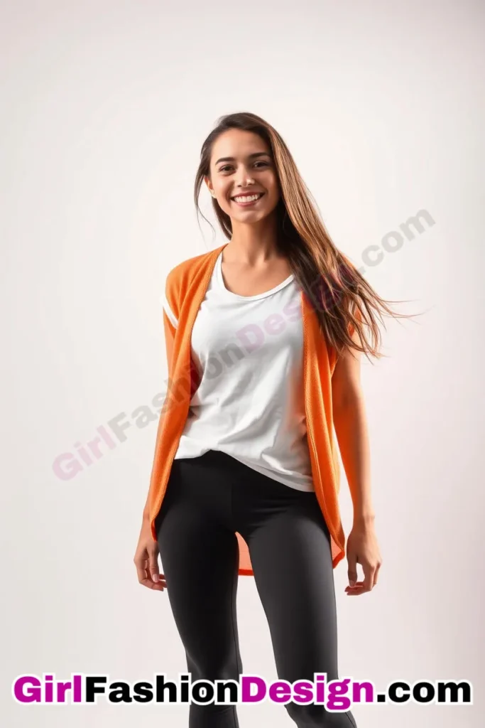 19. Classic White Tee and Layered Shacket - 21 Must-Try Flare Legging Outfits for Women Stylish Ways to Wear Flare Leggings (5)