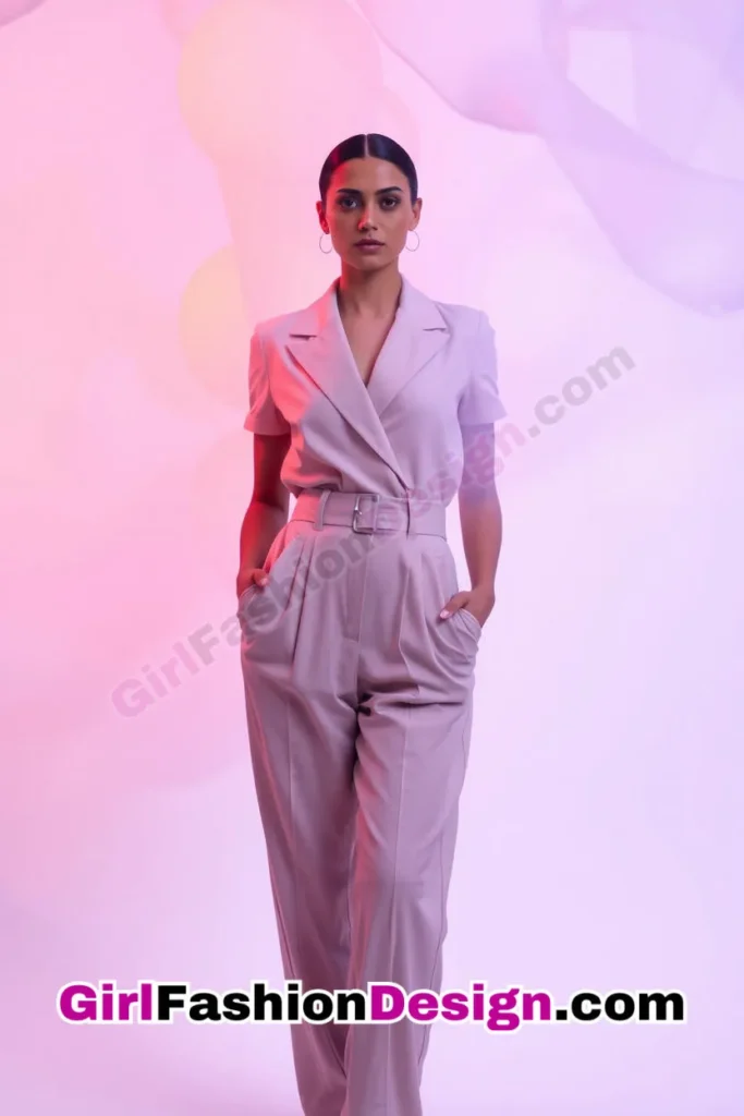 19. Tailored Jumpsuit with a Belt Accent - 25 Trendsetting Corporate Outfits for the Modern Professional Women (4).jpg