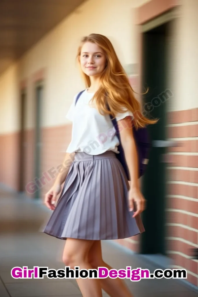 2. Preppy Chic with Pleated Skirts - 25 Best Trendy Spring School Outfits for Teen Girls Dress to Impress This Season (2).jpg