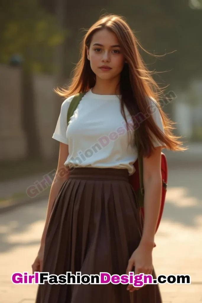 2. Preppy Chic with Pleated Skirts - 25 Best Trendy Spring School Outfits for Teen Girls Dress to Impress This Season (7).jpg