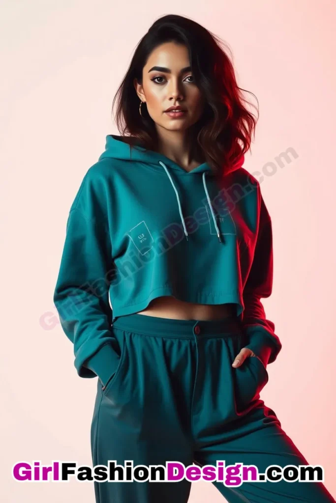 21. Cropped Graphic Hoodie with Wide-Leg Pants - 51 Top Spring School Outfits for Teen Girls Impress Your Friends with Stylish Looks (3)