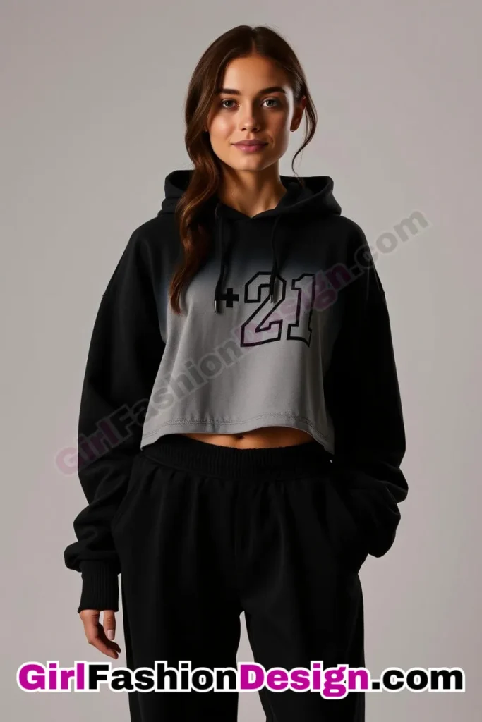 21. Cropped Graphic Hoodie with Wide-Leg Pants - 51 Top Spring School Outfits for Teen Girls Impress Your Friends with Stylish Looks (5)