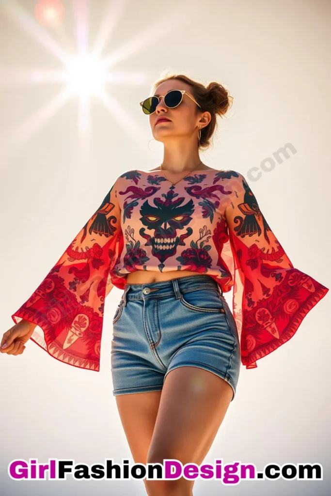 22. Denim Cutoffs with a Flowy Bell-Sleeve Top - What Should I Wear in Palm Springs Outfits 31 Best Palm Springs Outfits (4).jpg