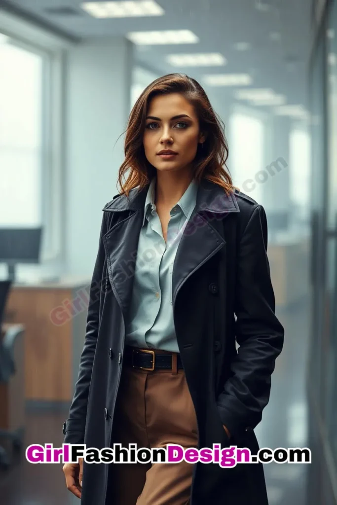 25. Classic Trench Coat over Corporate Staples - 25 Trendsetting Corporate Outfits for the Modern Professional Women (3).jpg