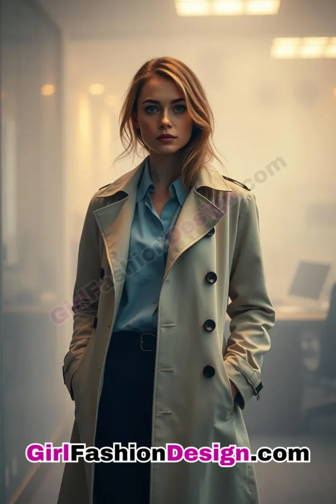 25. Classic Trench Coat over Corporate Staples - 25 Trendsetting Corporate Outfits for the Modern Professional Women (4).jpg