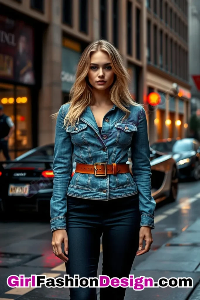 26. Belted Long Denim Jacket with Slim Trousers for Girls (2).jpg