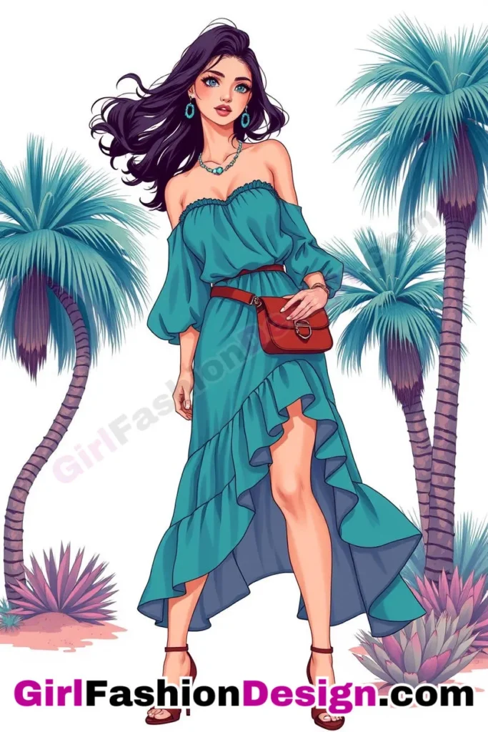 28. Ruffled Hem Dress and Statement Belt Bag - What Should I Wear in Palm Springs Outfits 31 Best Palm Springs Outfits (2).jpg