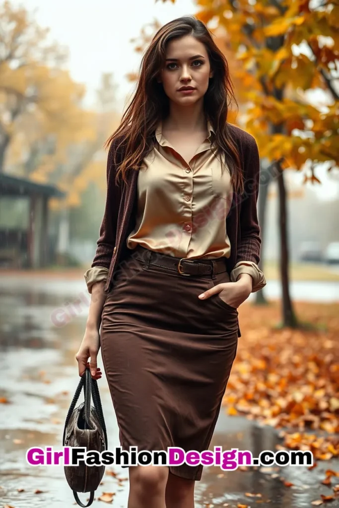 3. A-Line Midi Skirt & Fitted Sweater - 25 Trendsetting Corporate Outfits for the Modern Professional Women (1).jpg