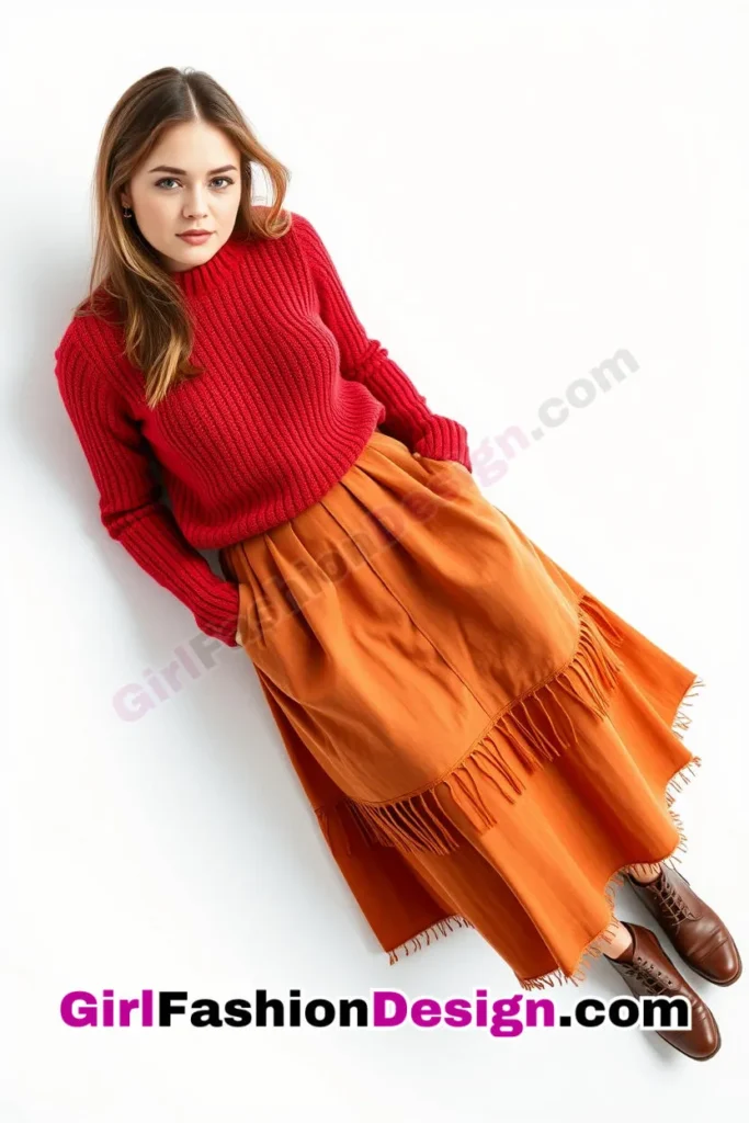 3. A-Line Midi Skirt & Fitted Sweater - 25 Trendsetting Corporate Outfits for the Modern Professional Women (2).jpg