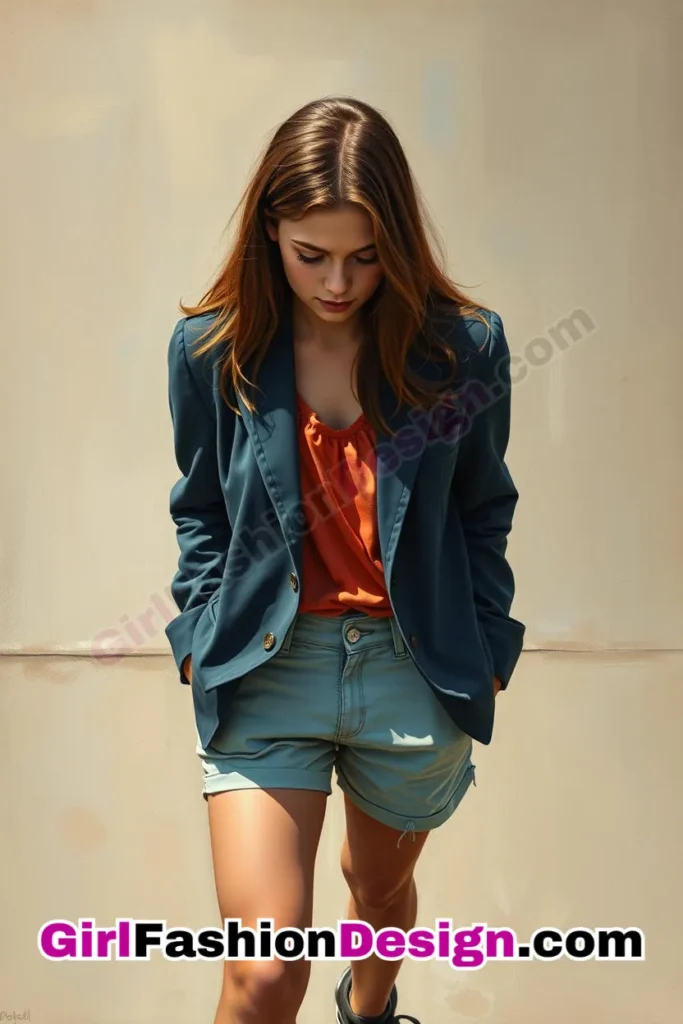 3. Oversized Blazer & Bike Shorts - 25 Best Trendy Spring School Outfits for Teen Girls Dress to Impress This Season (3).jpg