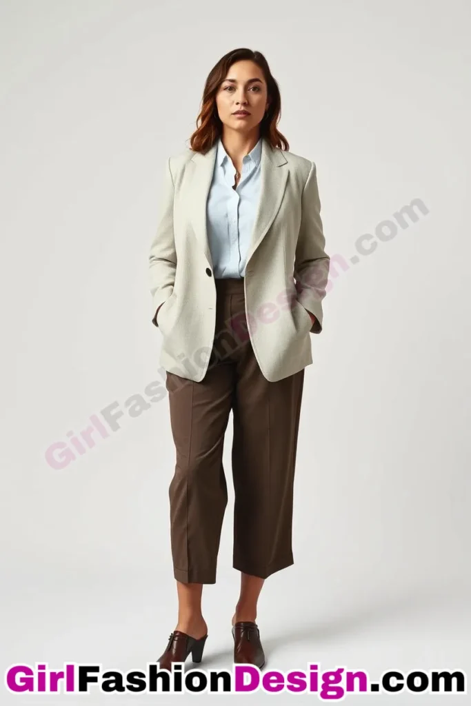 3. Recycled Polyester Culottes and Linen Blazer - 21 Best Plus-Size Office Outfits for Summer Stay Stylish Comfortable in Business Casual (2).jpg