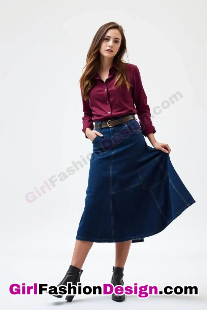 3. Retro-Inspired Flared Silhouette - 21 Effortlessly Cool Jean Skirt Styles for Every Occasion (4).jpg