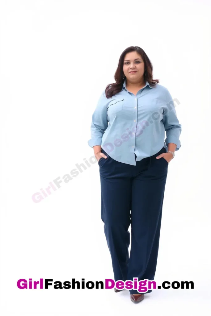 3. Wide-Leg Trousers and Button-Down Shirt - 25 Trending Plus-Size Corporate Outfits You Need to Try (2).jpg