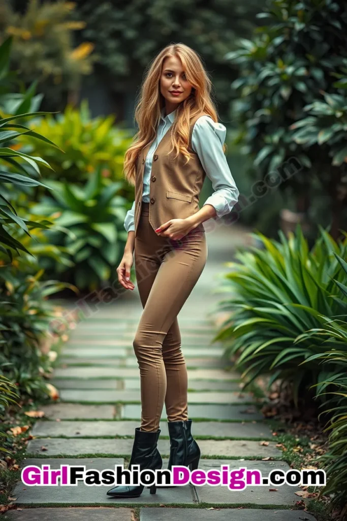 30. Office Wear Flare Leggings Outfits with Pearl-Accented Tee, Zip-Up Blazer, and Glossy Kitten Heels (2).jpg