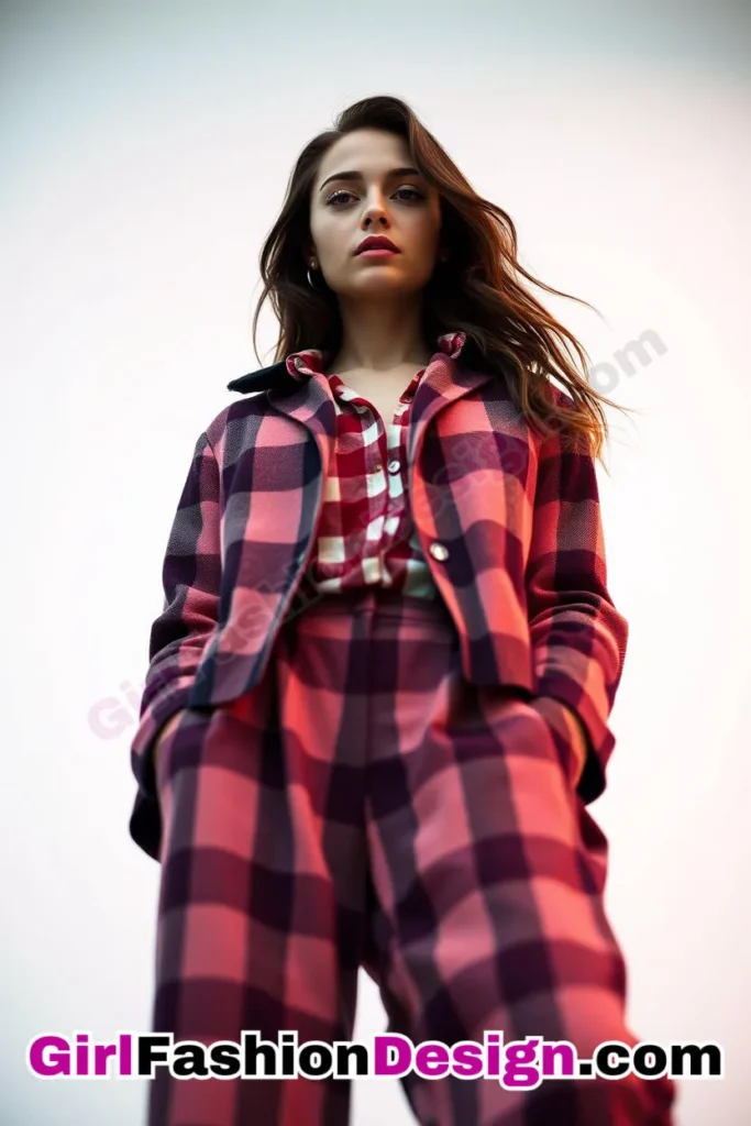 35. Flannel Jacket with Wide-Leg Cropped Trousers - 51 Top Spring School Outfits for Teen Girls Impress Your Friends with Stylish Looks (4)