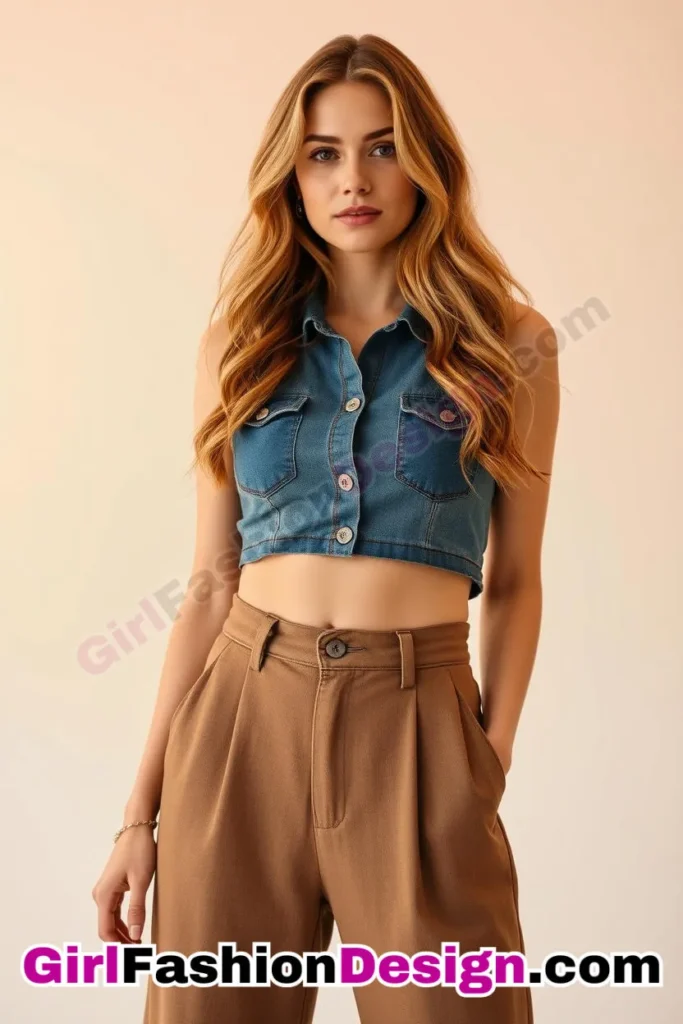 39. Button-Front Denim Crop Top (Women) With High-Rise Palazzo Pants (1).jpg