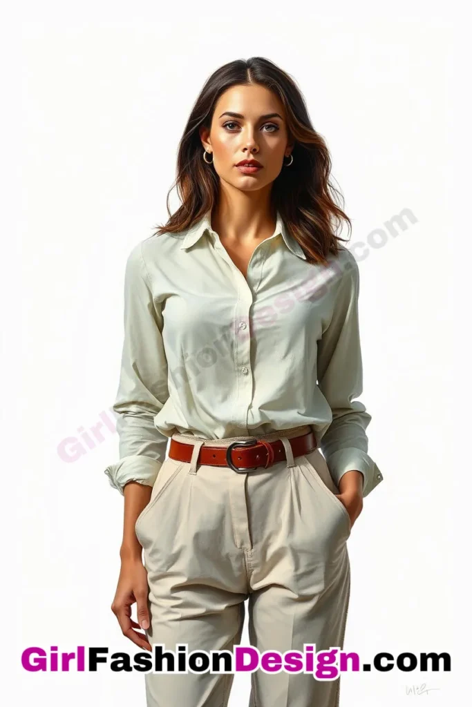 4. Bamboo Button-Down with Paper-Bag Waist Pants - 21 Best Eco-Friendly Business Casual Outfits for Women Stylish Sustainable Office Wear Ideas (2).jpg