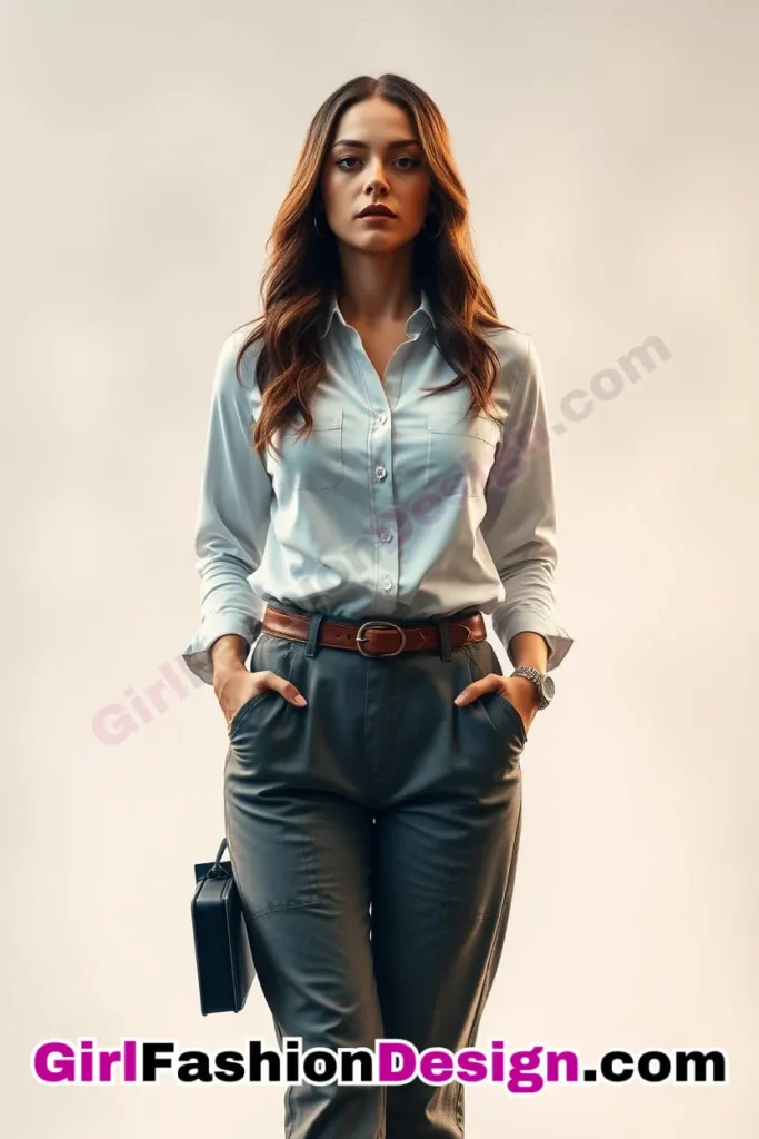 4. Bamboo Button-Down with Paper-Bag Waist Pants - 21 Best Eco-Friendly Business Casual Outfits for Women Stylish Sustainable Office Wear Ideas (3).jpg