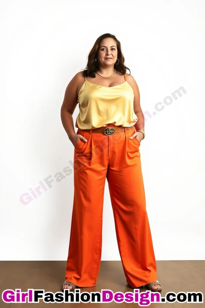 4. Tencel Wide-Leg Pants and Silk Tank - 21 Best Plus-Size Office Outfits for Summer Stay Stylish Comfortable in Business Casual (6).jpg