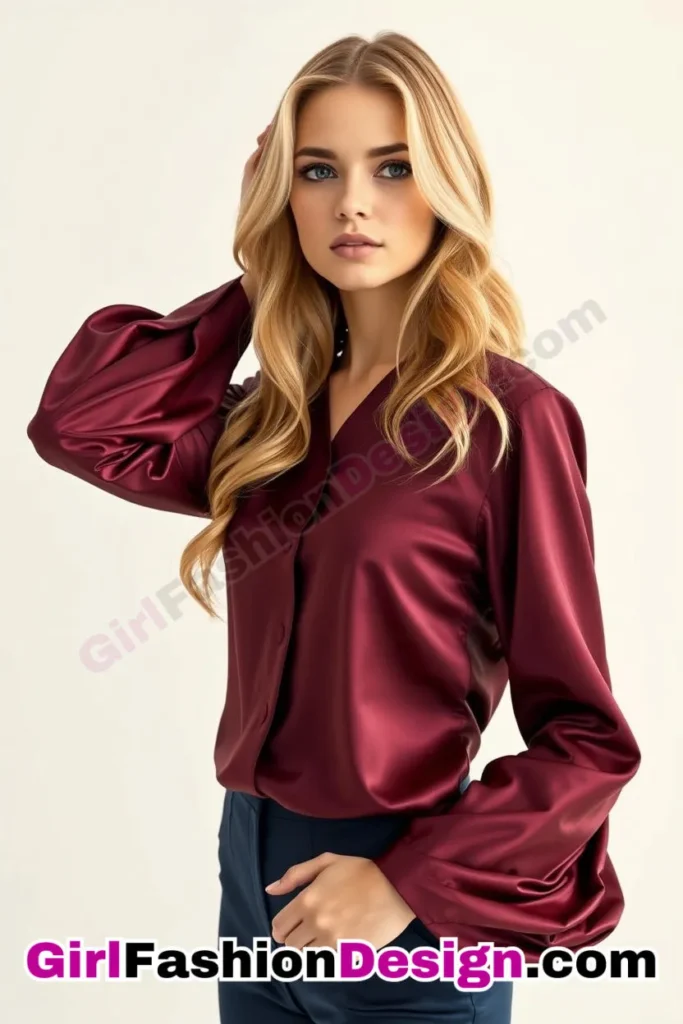 40. Statement Sleeve Satin Blouse A Dramatic Flair for Theater Evenings (1).jpg