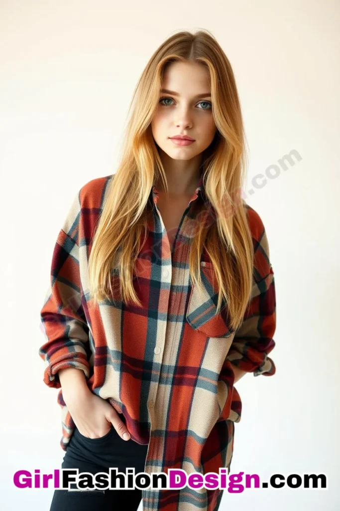 41. Plaid Oversized Shirt A Relaxed Vibe for Weekend Adventures (1).jpg