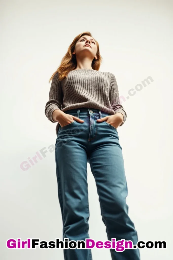 41. Rolled Cuff Jeans and Knit Top - 51 Top Spring School Outfits for Teen Girls Impress Your Friends with Stylish Looks (1)