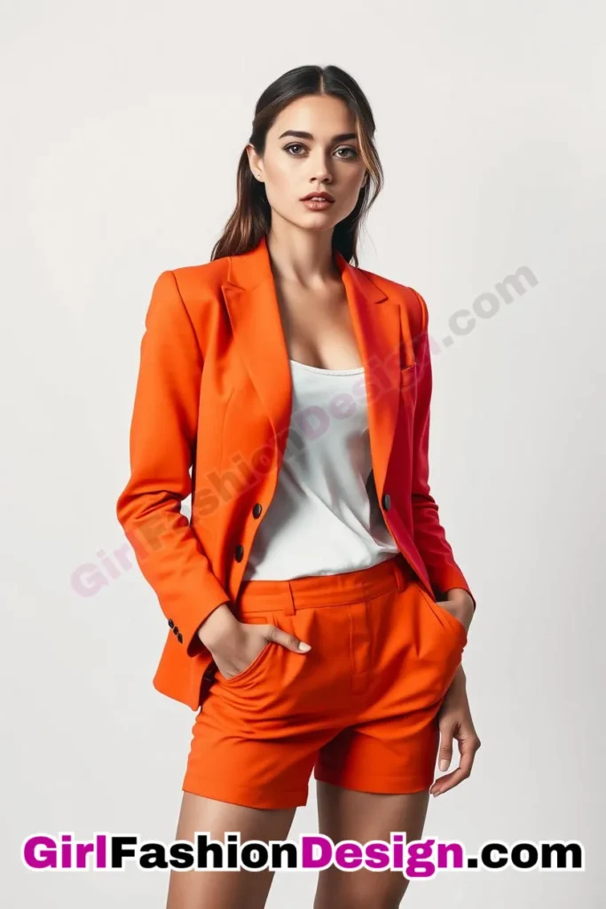 5. Bold Blazer with Coordinating Shorts - 51 Top Spring School Outfits for Teen Girls Impress Your Friends with Stylish Looks (3)