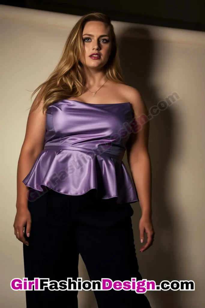 5. Lavender Satin Peplum Top with Navy Culottes For Plus Size Luxury Office Wear (1).jpg