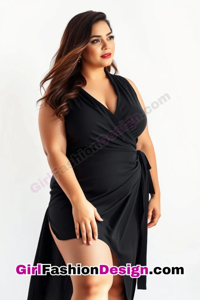 5. Sleek Wrap Dress in Monochrome - 25 Trending Plus-Size Corporate Outfits You Need to Try (2).jpg