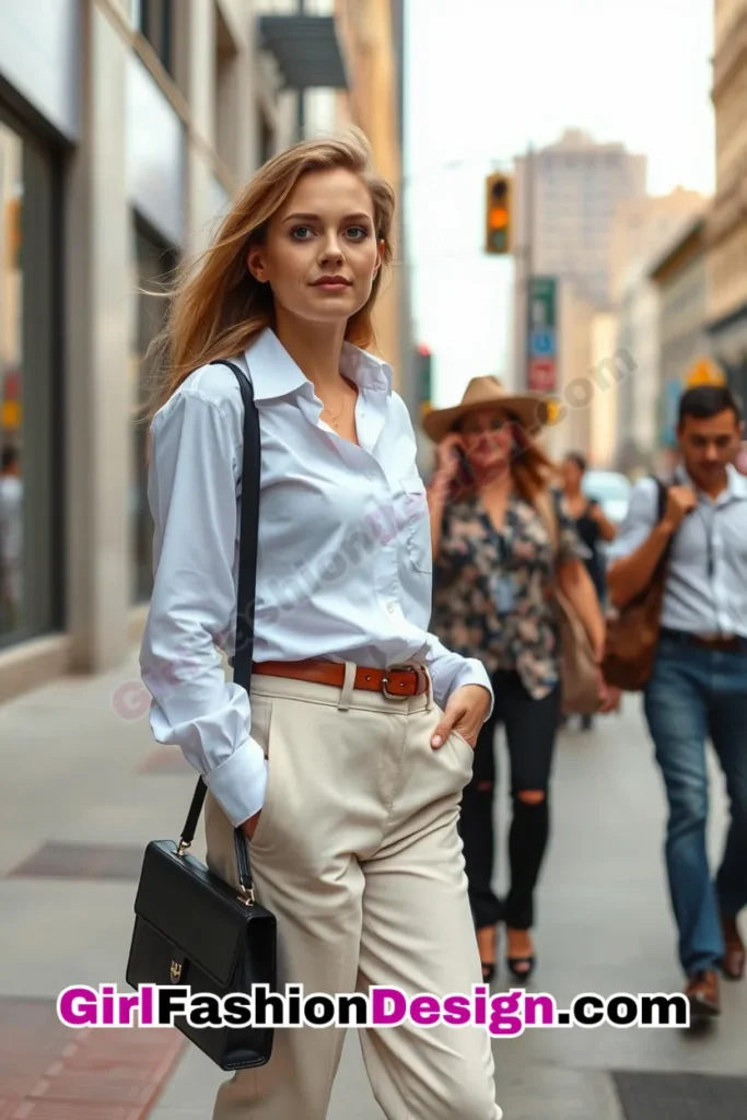 6. Crisp White Shirt & Tailored Trousers - 25 Trendsetting Corporate Outfits for the Modern Professional Women (2).jpg