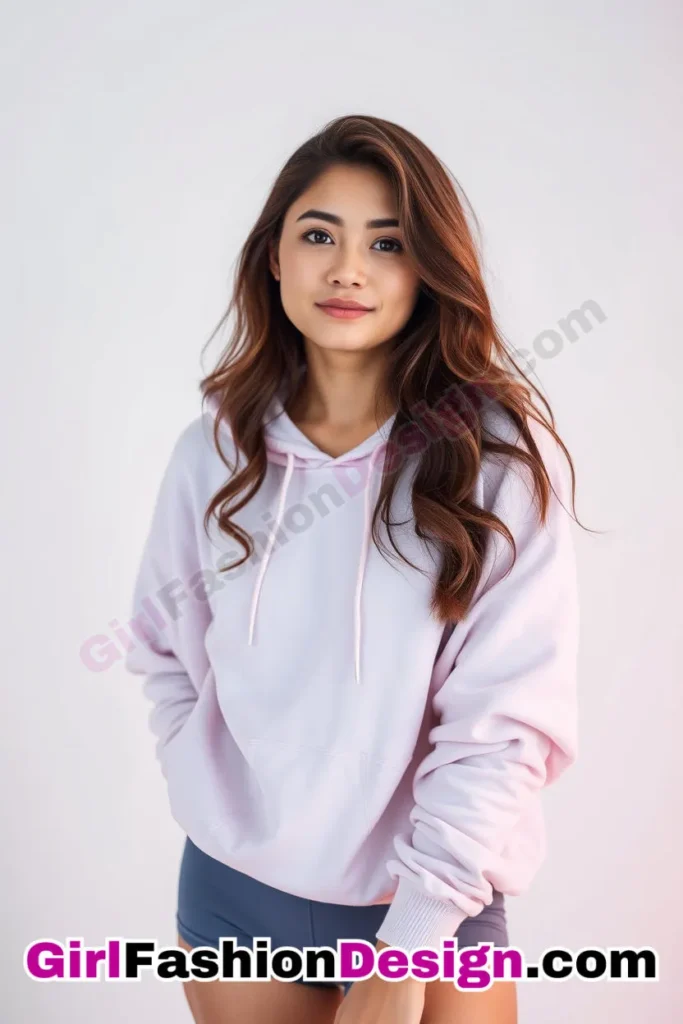 6. Oversized Hoodie and Bike Shorts - 51 Top Spring School Outfits for Teen Girls Impress Your Friends with Stylish Looks (1)