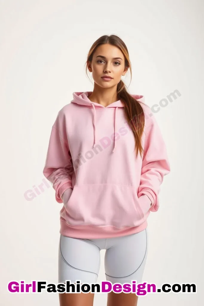 6. Oversized Hoodie and Bike Shorts - 51 Top Spring School Outfits for Teen Girls Impress Your Friends with Stylish Looks (5)