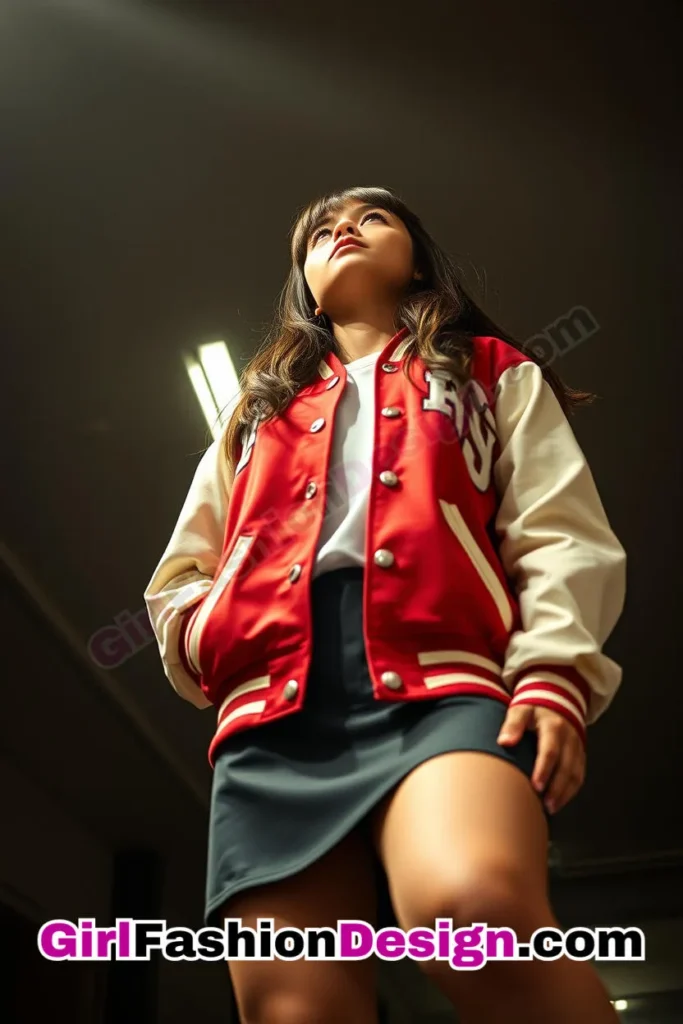 6. Varsity Jacket & Mini Skirt Combo - 25 Best Trendy Spring School Outfits for Teen Girls Dress to Impress This Season (10).jpg